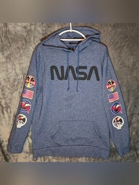 NASA Aldrin Family Foundation Apollo Blue Hoodie with Sleeve Patches